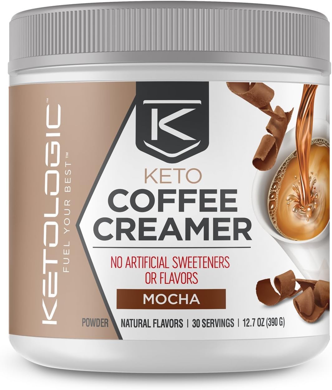 KetoLogic Keto Coffee Creamer with MCT Oil Powder, Mocha