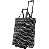 TRAVELAND Multi-Purpose Rolling Tote-Dot (Black&amp;White)