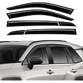 Rain Guards Compatible with Toyota RAV4 2026 2027 Black 6 PCS | Tape-on Durable Side Window Wind Deflectors &amp; Visors 2026-2027 RAV4 Vent Rain Guard