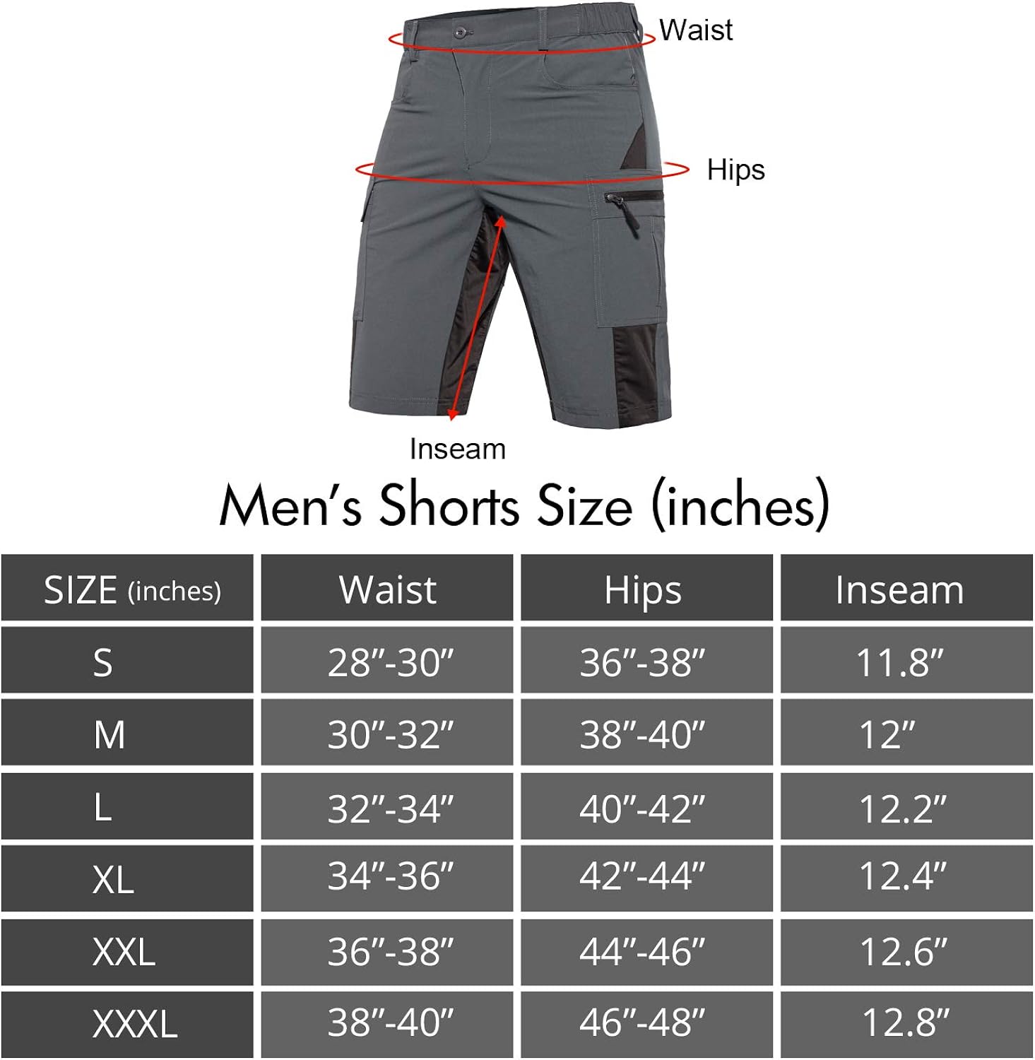 Hiauspor Men's Mountain Bike Shorts Padded MTB Shorts: Clothing