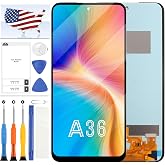 TFT Screen Replacement for Samsung Galaxy A36 LCD Screen for Samsung Galaxy A36 5G SM-A366U1, A366E, A366B/DS LCD Display Touch Digitizer Assembly Repair Parts with Tools (Black,No Fingerprint)