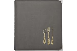 C.R. Gibson Gray Leatherette Lined Recipe Notebook, 11'' x 12''
