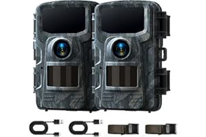 Trail Cameras 2 Pack - 4K 48MP Clear Night Vision 0.1s Trigger Time Latest Sensor Motion Game Camera Time-Lapse with 120°Wide