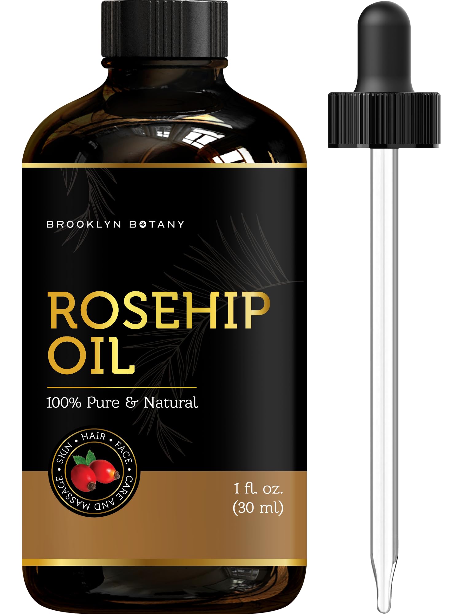 Photo 1 of ***NON REFUNDABLE, FACTORY SEALED*** Brooklyn Botany Rosehip Oil for Face, Skin and Hair - 100% Pure and Natural Rosehip Seed Oil - Use as Carrier Oil for Essential Oils, Aromatherapy Oil, Massage Oil, Body Oil - 1 Fl Oz