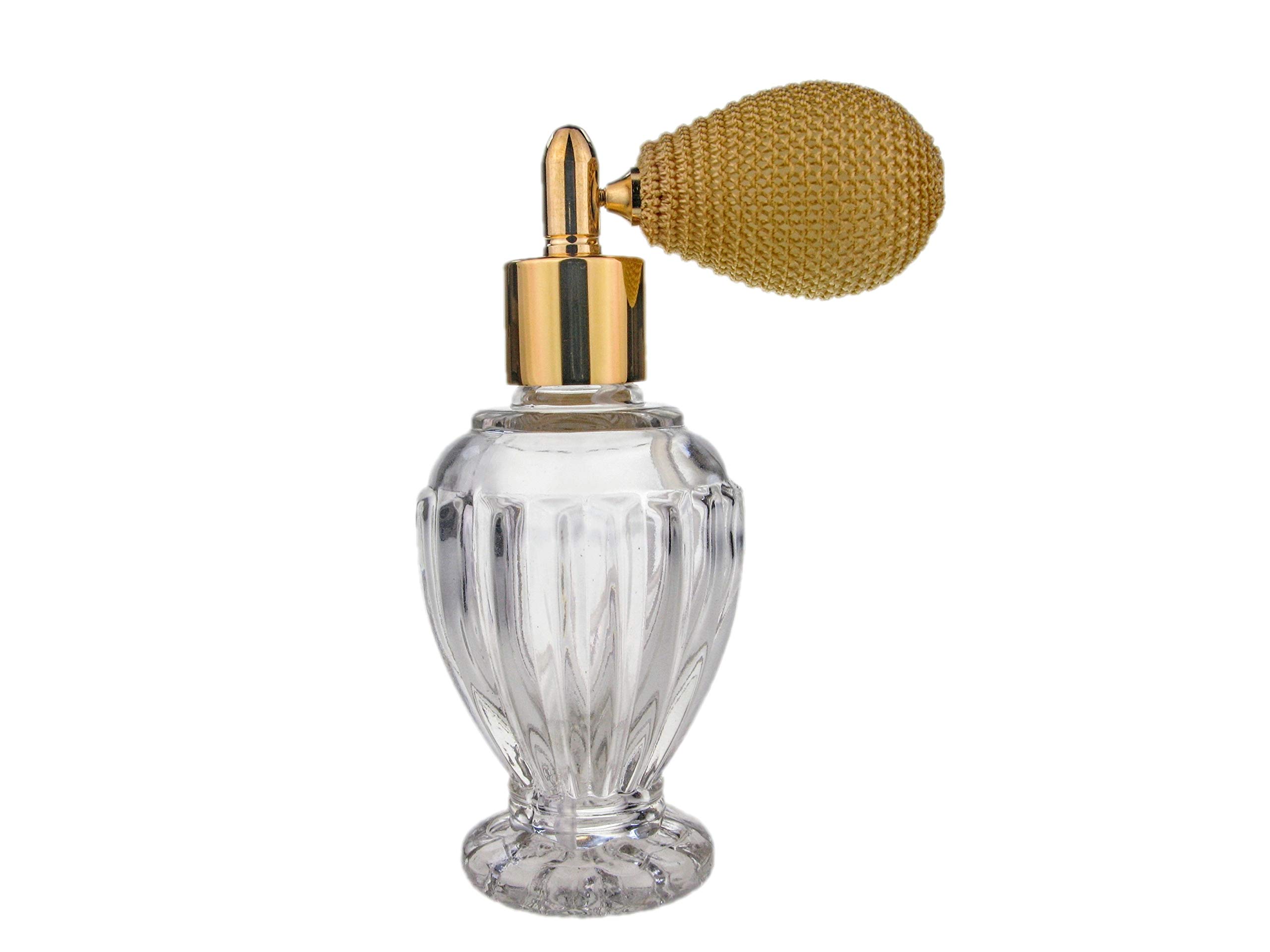Divo Gold Bulb Perfume Bottle Atomizer, 46ml. Filling Funnel & Gift Box Included (GF)