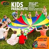 GSi Kids Play Parachute Rainbow 12 Ft with Handles 1:1 Size Pattern view 6
