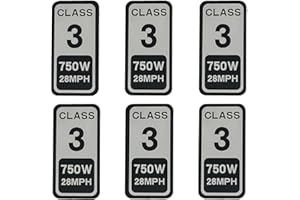 POWALLON E-Bike Classification Stickers, Class 2 and 3, Electric Bicycle Decals, 6 Stickers a Pack (Class 3 28mph)