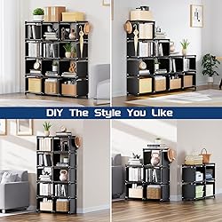 Mavivegue Book Shelf, 12 Cube Storage