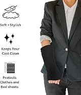 Artlan Arm Cast Sleeve Cover | Black Lycra Medium Cast Protector view 3