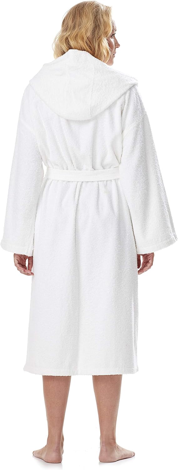 Arus Women's Hooded Classic Bathrobe Turkish Cotton Robe with Full Length Options at  Women’s Clothing store