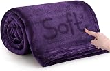 MOONLIGHT20015 Fleece Throw Blanket 150x200 Purple 400 GSM Silky Soft