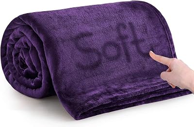 MOONLIGHT20015 Fleece Throw Blanket 150x200 Purple 400 GSM Silky Soft