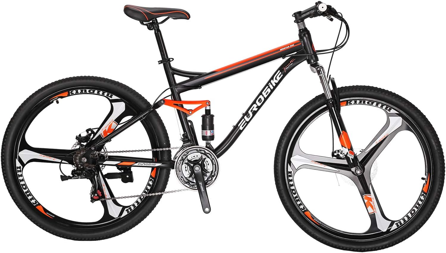 Eurobike OBK S7 Full Suspension Mountain Bike 21 Speed Bicycle 27.5 inches mens MTB Disc Brakes Bicycle