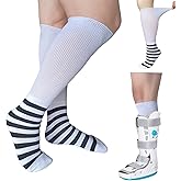 CIRZUEX 2 Pairs Walking Boot Socks Replacement Liner for Air cast Walking Boot Fracture Surgical Orthopedics Socks Knee High