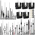 5pcs High Torque Quartz Clock Movement Mechanism Replacement Clock Kit with 12 Different Pairs of Hands Clock for DIY Handicrafts Repair Clock Parts Shaft Lengths 13mm 18mm