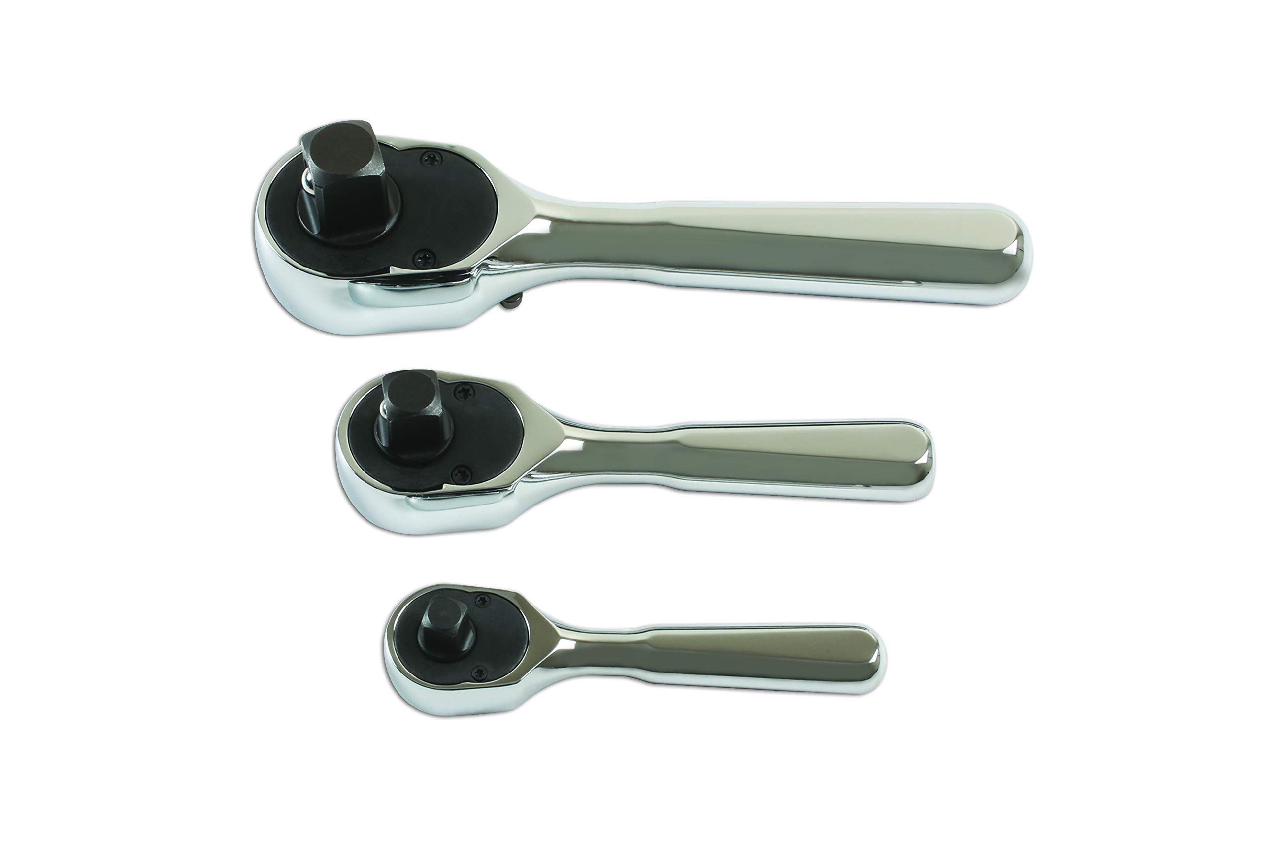 Laser 7388 Stubby Ratchet Set 1/4"D, 3/8"D, 1/2"D 3pc