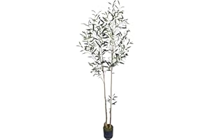 Melli Welli Artificial Olive Tree 6.3 Feet Tall Indoor Fake Olive Tree Faux Olive Silk Tree 75 Inch Large Olive Potted Plant Suitable for Home Decor and Housewarming Gifts 1 Pack