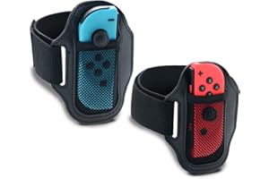 HEATFUN Joy-Con Leg Strap for Nintendo Switch Ring Fit Adventure & Switch Sports - Adjustable Leg Band for Kids & Adults - 2 Packs (Fits Joy-Con & OLED)