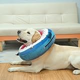 BEAUTYZOO Inflatable Dog Collar Medium Blue Shark - Donut E-Collar view 8