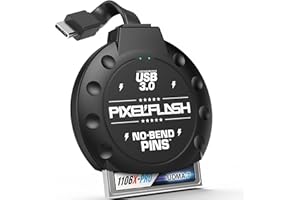 PixelFlash CF Card Reader USB C (Black) - Compact Flash Memory Card Reader with Cabled Type-C USB 3.1, 5GB/s File Transfer, N