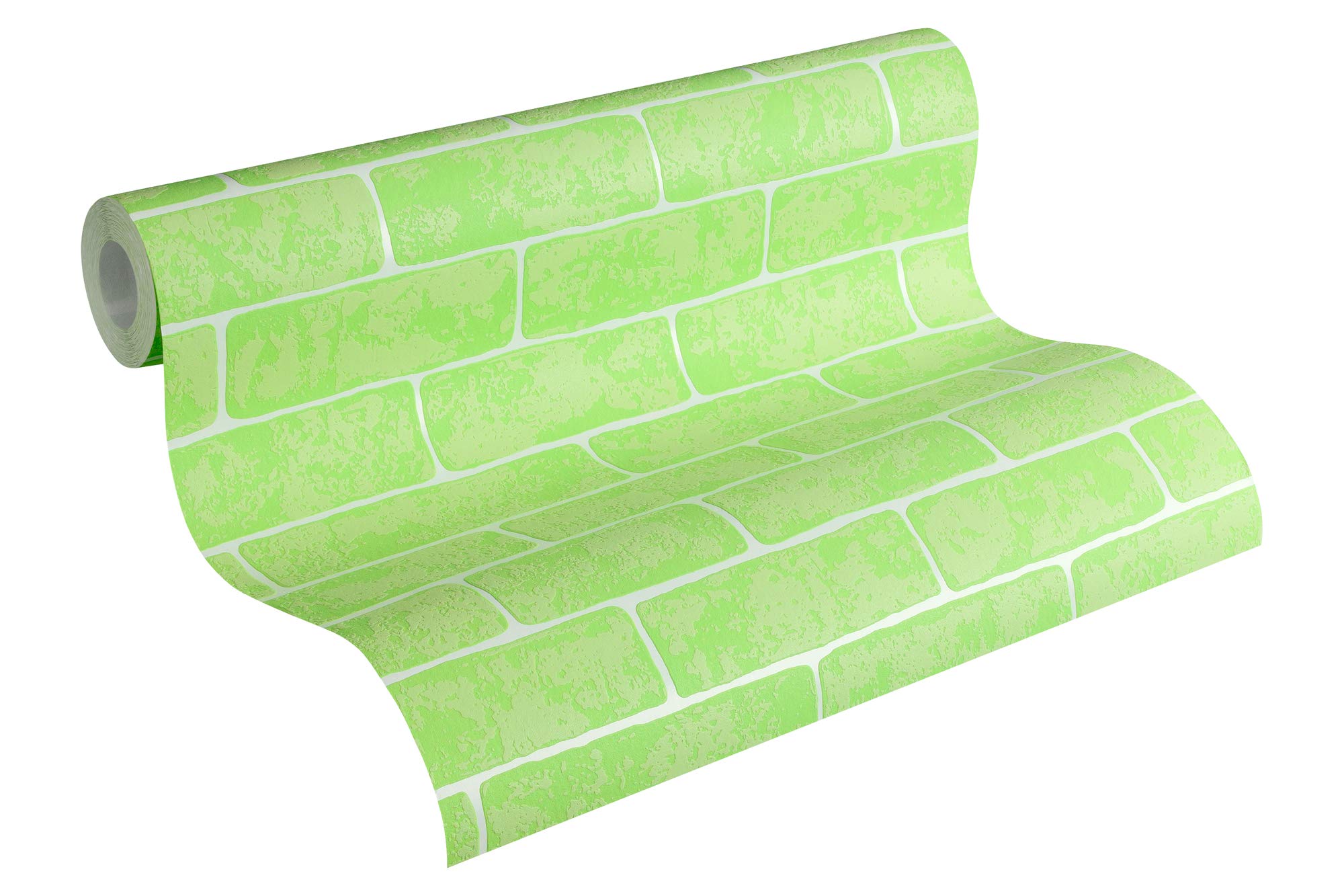 A.S. Creation 35981-3 Green Brick Wallpaper Green/White