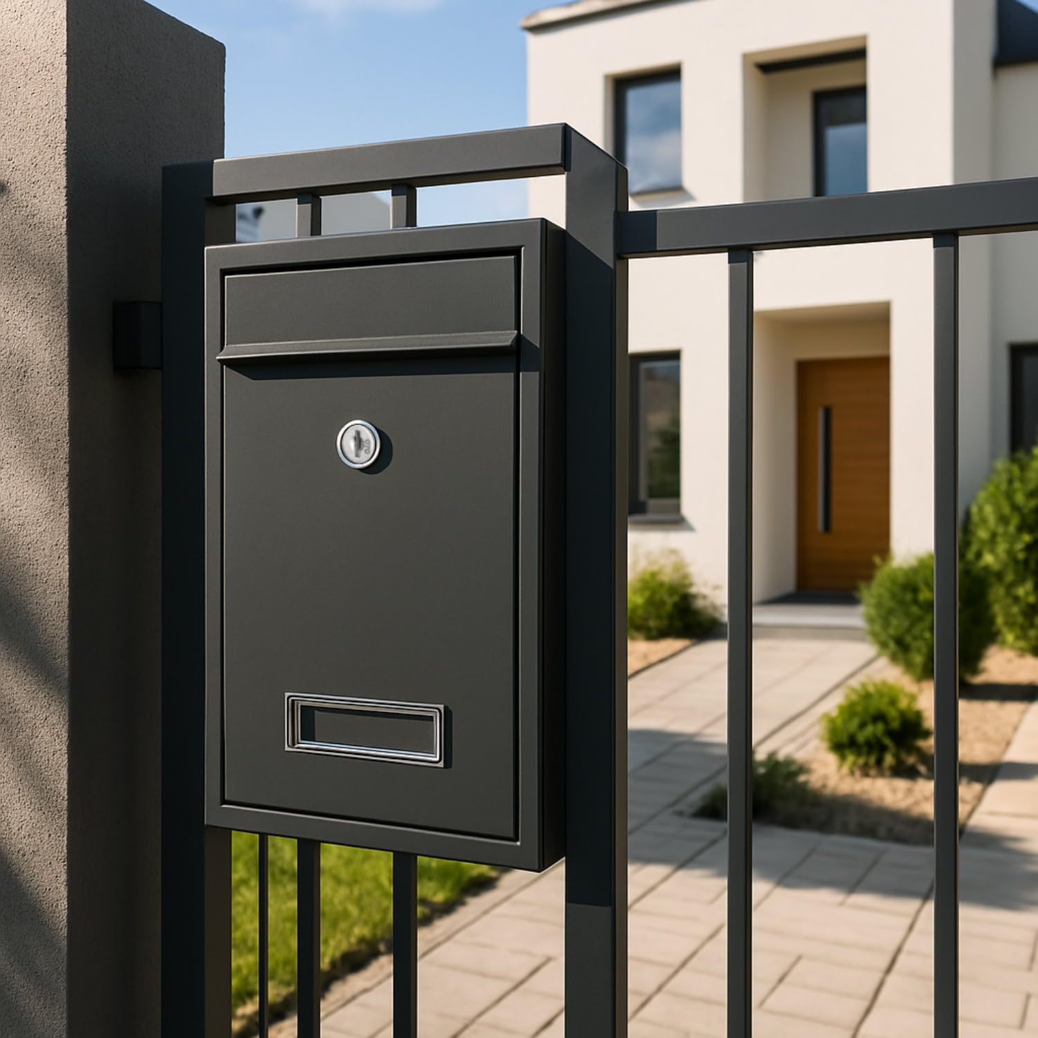 ADAKAT Classic A5 Letterbox, ADK176877520, Wall Mount, Alloy Steel, Charcoal