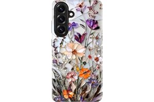 Goodon for Samsung Galaxy S26 Case Cute,Preppy Floral Design,Slim Silicone Protective Hard Cover,Wireless Charging Compatible