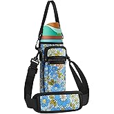 SLEILIN Neoprene Water Bottle Holder Bag with Cell Phone Pocket Compatible with Owala FreeSip 24 oz,Water Bottle Carrying Bag ,with Adjustable Shoulder Strap,for 24oz Stainless Steel Water Bottle