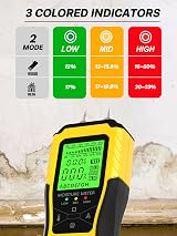 AZUNO Wood Moisture Meter 8 Modes Digital Damp Tester Backlit LCD 3 Color view 4
