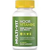 Noor Vitamins Halal Vitamins, Daily Multivitamin, Halal Vitamin for Women and Men, 30 Vitamins & Minerals, A, B12, C, Iron, Zinc to support general health, Non-GMO, Halal Multivitamin (2 Month Supply)