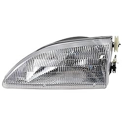 TRQ 2 Piece Headlight Assembly Set Chrome Bezel