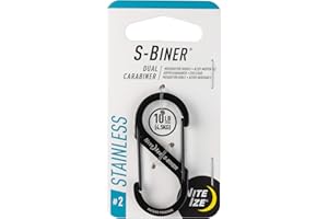 Nite Ize Size-2 S-Biner Dual Carabiner, Stainless-Steel, Black