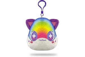 DUUGER MeeMeow Rainbow Cat Plush Keychain Stuffed Animal Toy,Cute Decorative Plush Toy Accessory Fun Buddy for Kids Bag, Purse, Backpack, Handbag