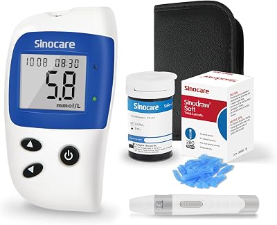 Sinocare Safe-Accu2 Blood Glucose Monitor 25 Strips Large LCD 200 Memory
