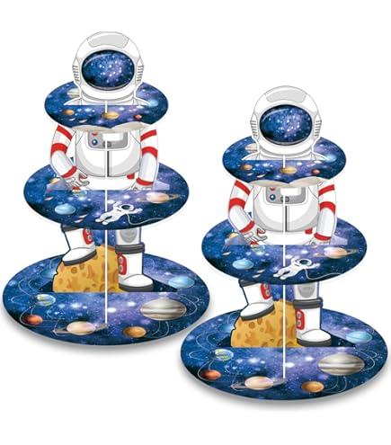 Buy SHAI Space Astronaut Cupcake Toppers Rocket Cake Decorations Earth
