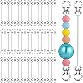 20 Pcs Beadable Keychain Bars, Beadables Key Bulk Kit 3.9inch Blank Beadables Keychains Bars DIY Keychain Making Supplies for Jewelry, Charms, Craft Project Pendant, DIY Key Chain