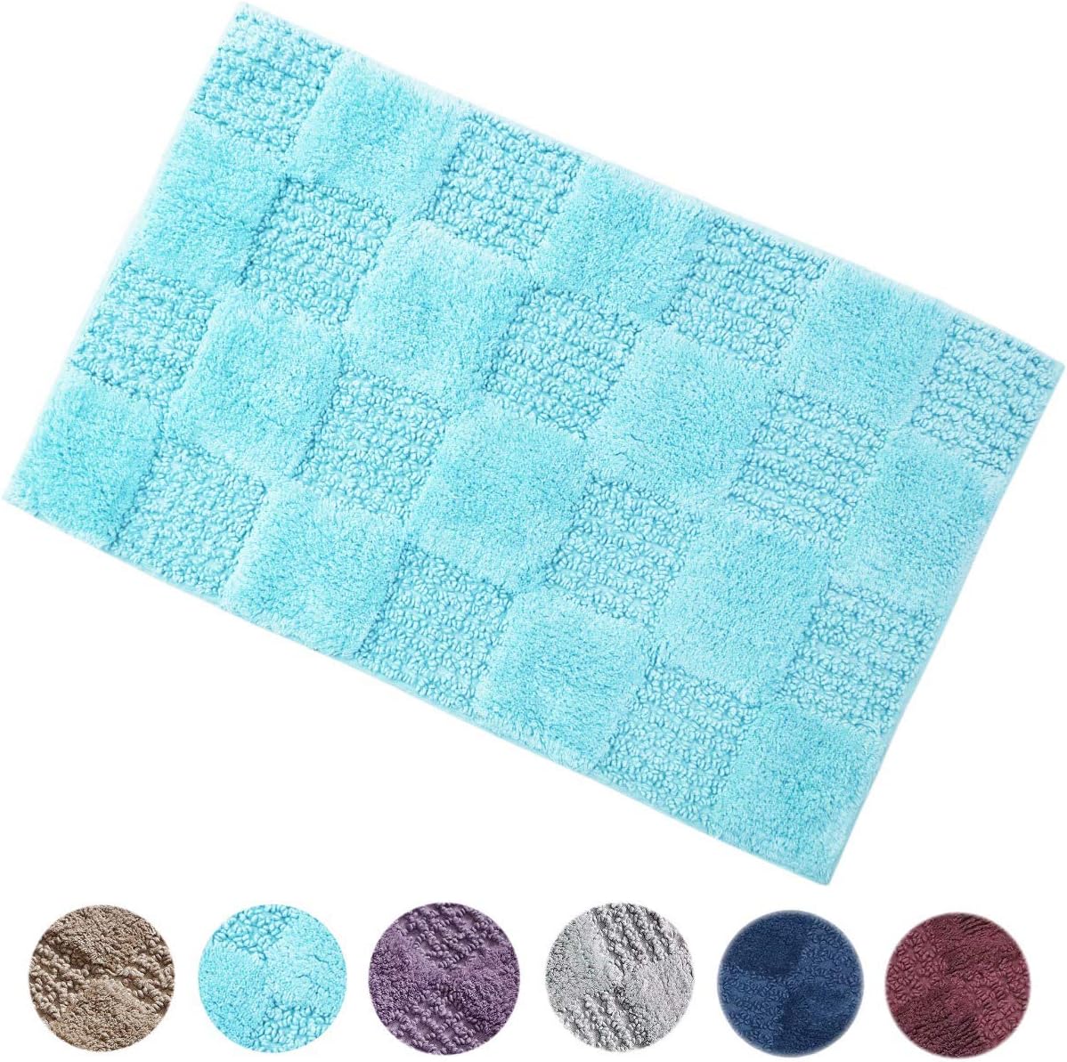 Woven St Luxury Tufted Cotton Waffle Bath Rug for Spa