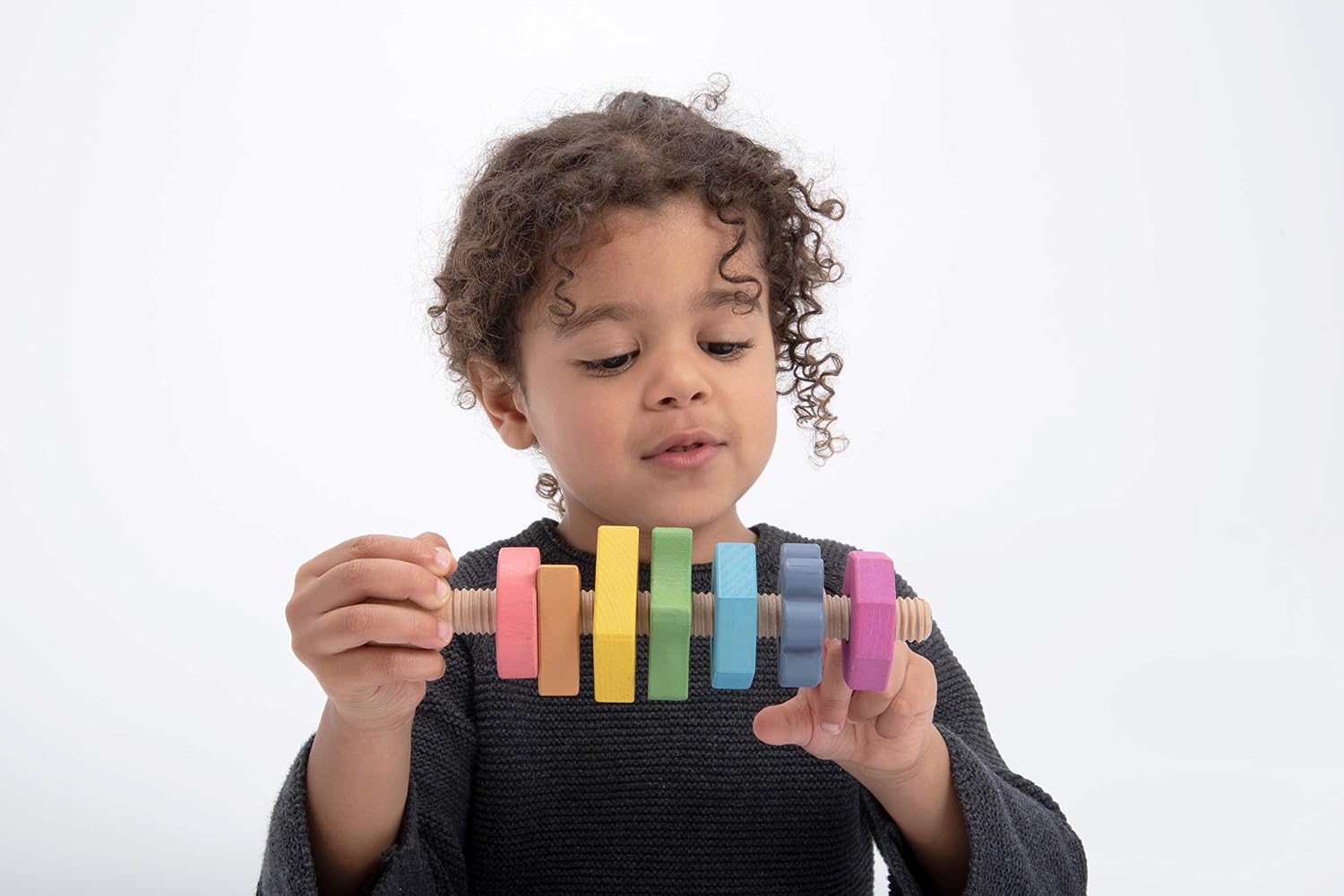 tickit Rainbow Wooden Shape Twister - Educational Sensory Toy for Shape Sorting Colour Recognition & Fine Motor Skill Development - Image 4