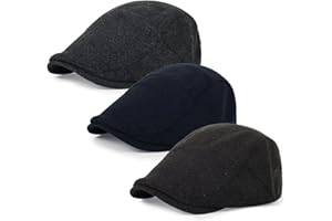 Geyanuo 3Pcs Newsboy Cap for Men Classic Adjustable Flat Cap Ivy Gatsby Driving Cabbie Hat
