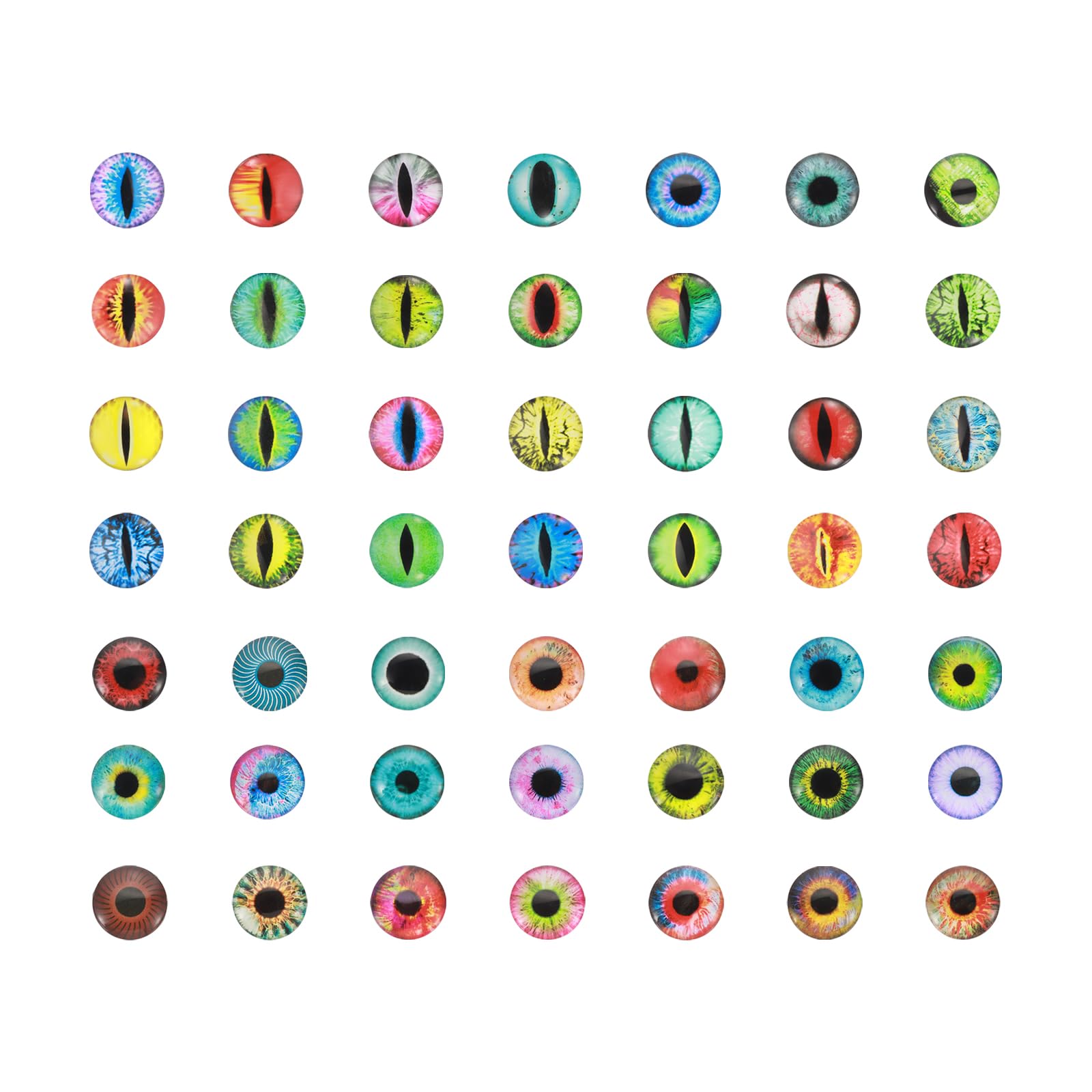 PATIKIL 6mm Dragon Eyes, 100 Pcs Round Glass Eyes Animals Crochet for Clay Doll Making Craft DIY Findings Jewelry Making, Mix Colors