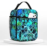 Game Lunch Box For Boys Insulated Reusable Video Game Lunch Bag Portable Waterproof Leakproof Gaming Lunch Tote Bags Lunchbox For School Picnic Travel Back To School Gifts