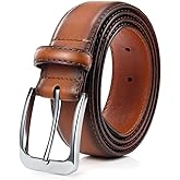 Bighake Men's Genuine Leather Dress Belt, Handmade Leather Jeans Belt for Men Work Business and Casual