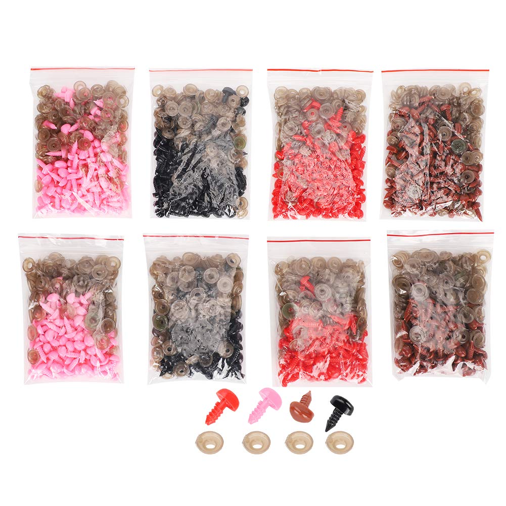 Plastic Bear Eyes Noses Kit Plastic Crafting Buttons Accessories Stuffed for Doll, Plush Animal and Teddy Bear Craft Making