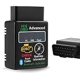 Rdxcv Bluetooth OBD2 Scanner for Car, Wireless OBDII Scan Tool Auto Engine Diagnostic Code Reader, Professional OBD2 Fault Diagnosis Tester Vehicle Interface Scanner for Phone and PC