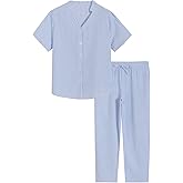 Latuza Women's Petite Seersucker Pajamas Set Cotton Pj Set Petite Size