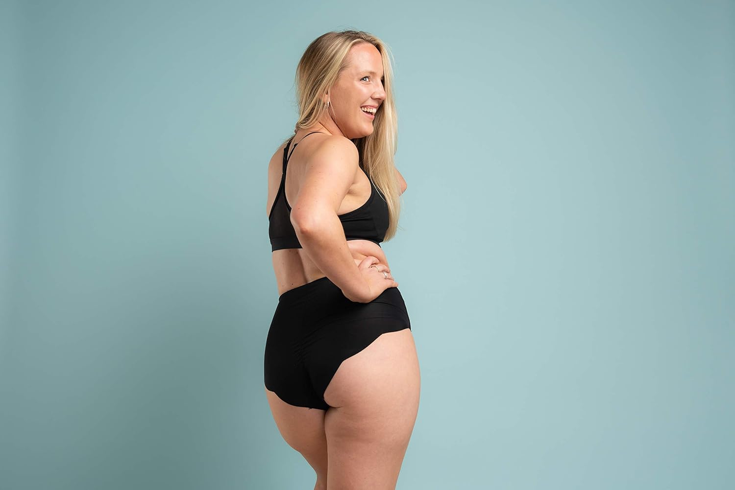 BP3 Underwear Washable Absorbent Sporty HIgh Waist Knickers Incontinence & Periods (3XL), Black - Image 5