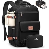 MATEIN 30L Travel Backpack, Airline Personal Item Bag with Shoe Compartment | TSA Approved, Underseat Backpack with Water Bottle Holder, Fit 15.6 inches Laptop, Anti Theft, Luggage Bag , 2 Pcs Set, Black
