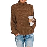 LIZALIG Women's Mock Neck Lightweight Sweater - Long Cuffed Sleeve Casual Trendy Autumn Winter Tops