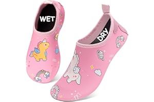 DEEDLITE Water Shoes for Kids,Swim Shoes Boys Color Changing Cartoon,Girls Beach Shoes,Toddler Aqua Socks Zapato de Agua para Niños