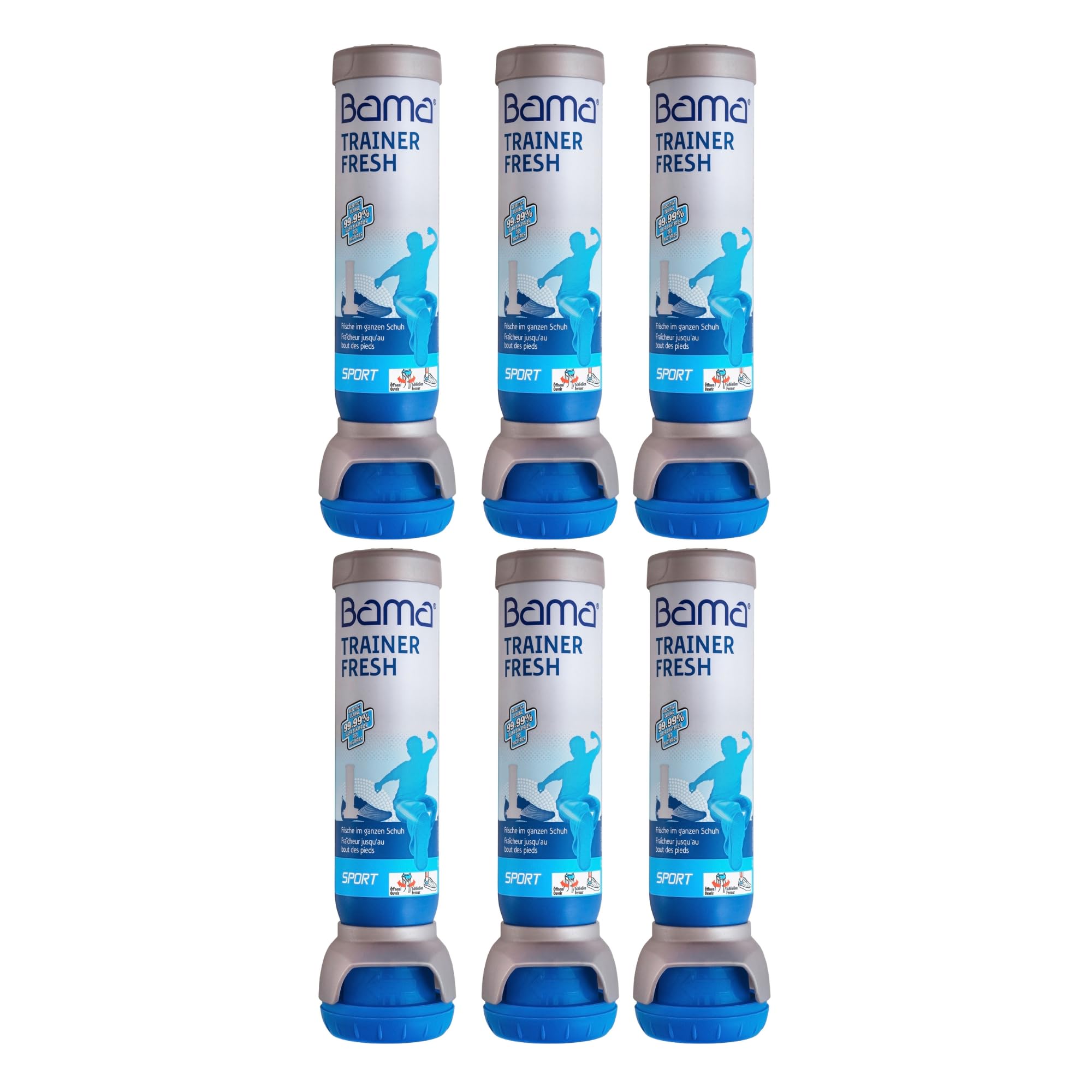 Bama Shoe Deodorizer Spray - Odour Eliminator Foot Spray for Smelly Feet, Antibacterial Formula for Hygiene and Long-Lasting Freshness, Shoe Deo Sets – 6 x 100ml